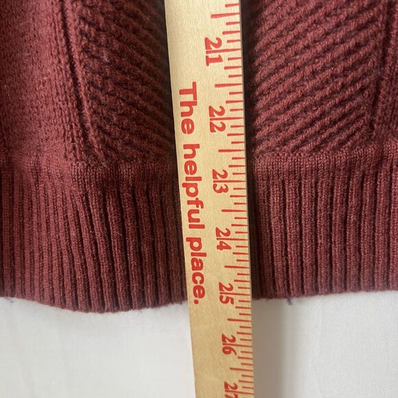 Athleta Wool Cashmere Sweater Size L Burgundy Red Pullover Crewneck Relaxed Fit - Picture 7 of 8